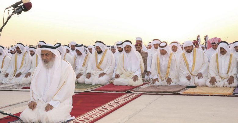 Amir performs Eid Al-Adha prayer
