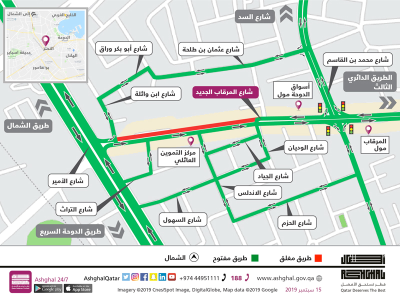 Traffic Closure on Al Mirqab Al Jadeed Street