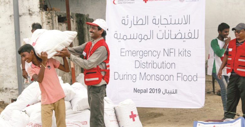 An urgent humanitarian response from QRCS to Nepal flood victims