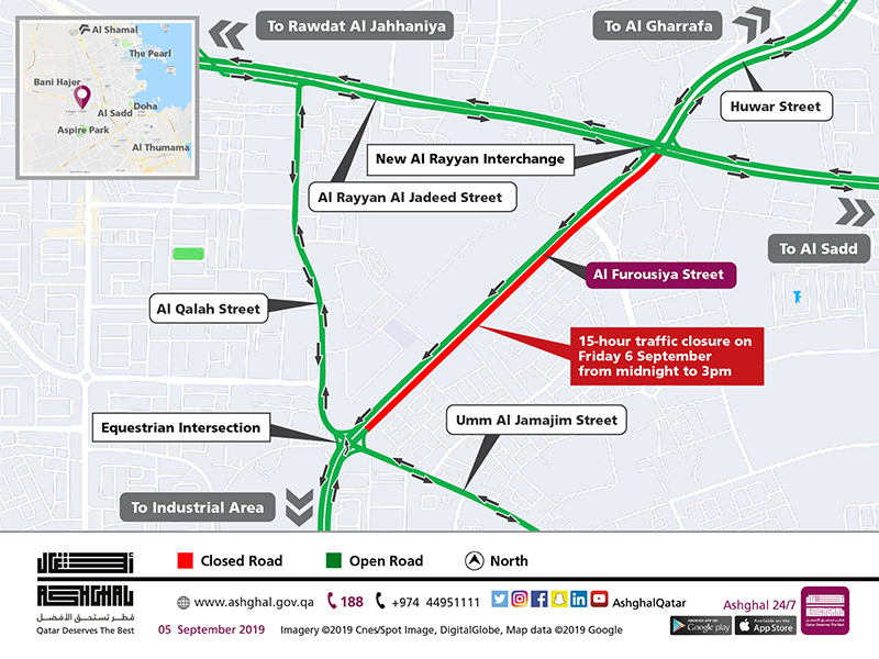 15-hour traffic closure on Al Furousiya Street