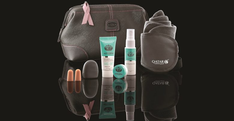 Qatar Airways offering BRIC’s pink-themed amenity kits to raise breast cancer awareness