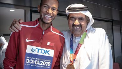 HH The Father Amir with the world champion Mutaz Barshim
