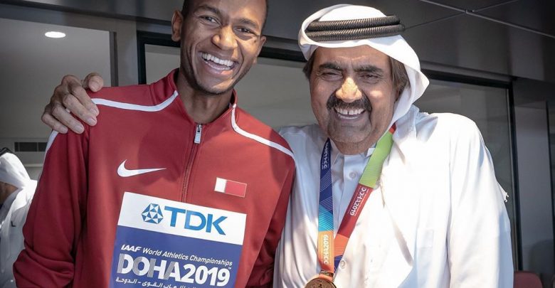 HH The Father Amir with the world champion Mutaz Barshim