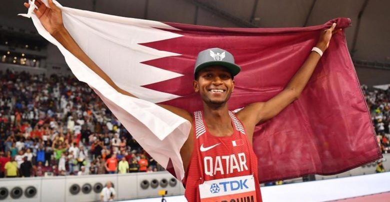 Amir watches Barshim winning high jump gold for Qatar