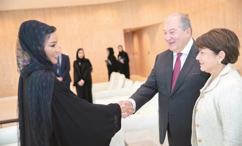 Sheikha Moza meets President of Armenia