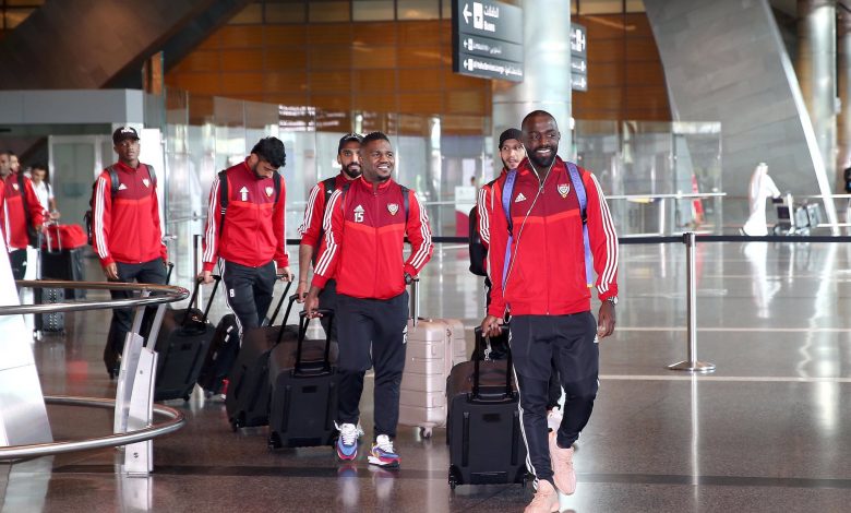 UAE football team arrives in Doha for 24th Arabian Gulf Cup