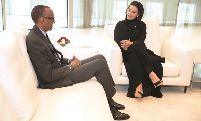 Sheikha Moza meets President of Rwanda
