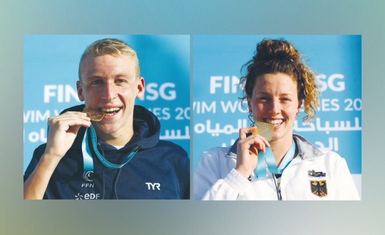 A wonderful and exciting conclusion to the open water marathon .. Sensational Beck, Olivier clinch Doha titles