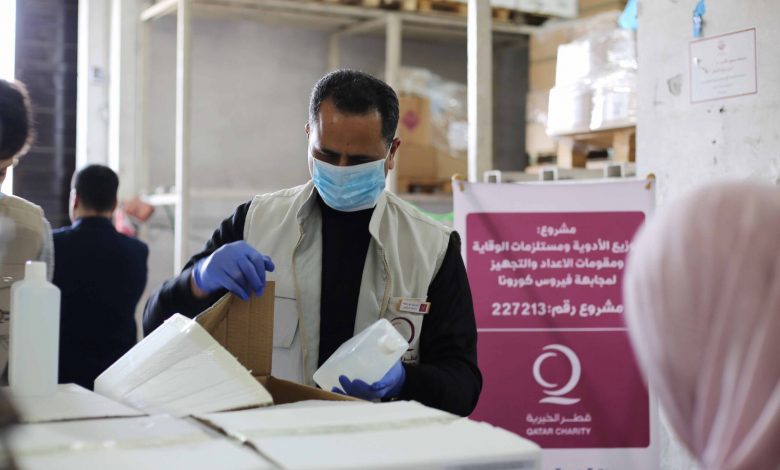 Qatar Charity continues to distribute food and preventive items worldwide