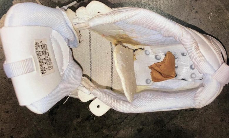 Customs thwarts attempt to smuggle narcotic pills inside shoes