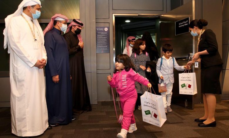 Saudi plane touches down in Qatar to warm welcome