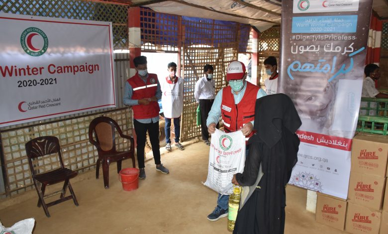 QRCS Delivers Food Aid to Refugees in Bangladesh