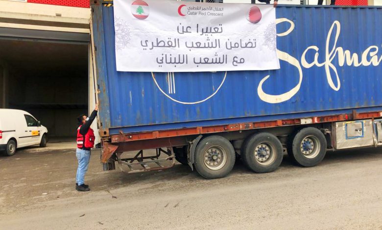 Humanitarian Aid Deployed by QRCS to Lebanon