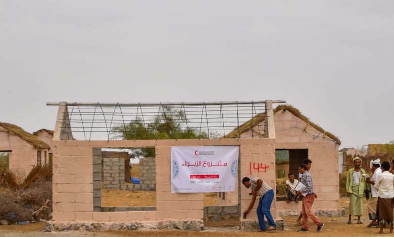 QRCS Builds Shelter Homes for Displaced Families in Yemen