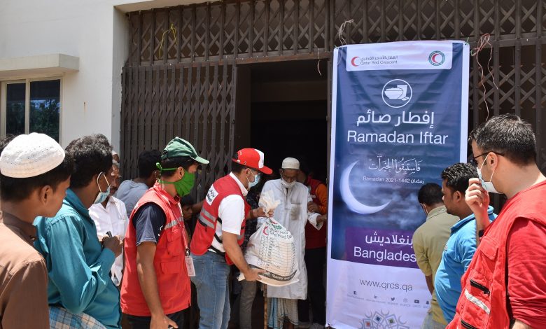 QRCS Distributes Food Parcels to Vulnerable People in Bangladesh