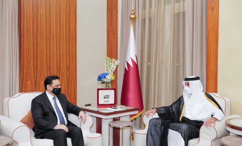 Amir Meets Lebanese Caretaker Prime Minister