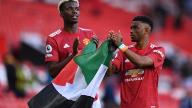 Pogba, Diallo display Palestine flag after Man Utd match