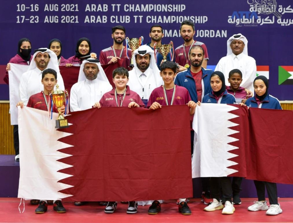 Qatar Ranks Second Overall in the Arab Table Tennis Championships in Jordan
