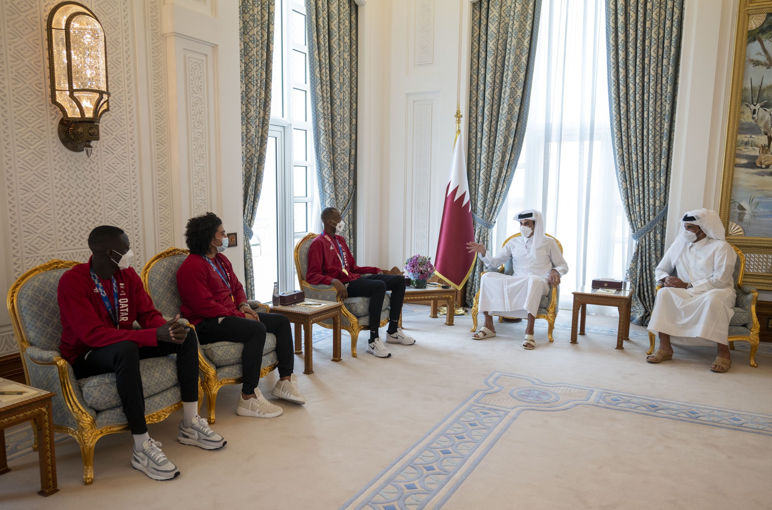 Amir Meets Team Qatar Champions at Tokyo 2020 Olympics