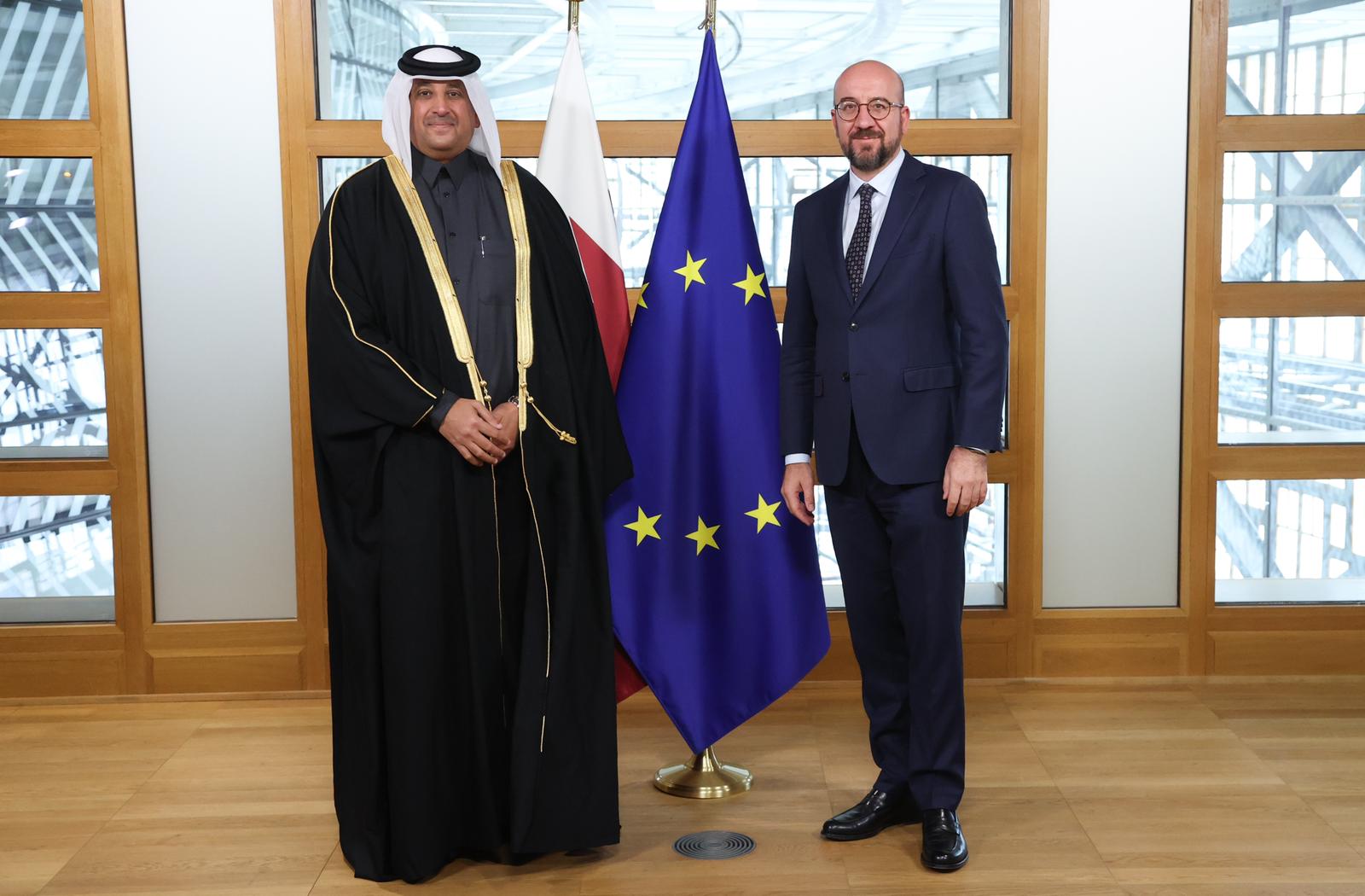 President of the EU Council Receives Credentials of Qatar's Ambassador