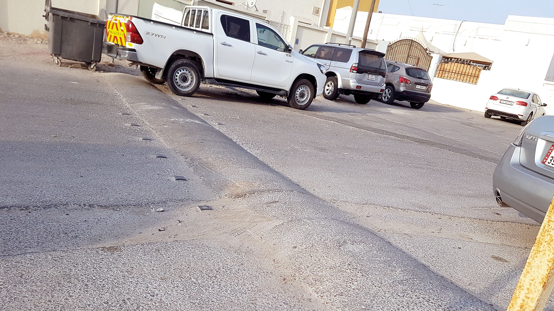 "Car traps" speed bumps in Al-Luqta