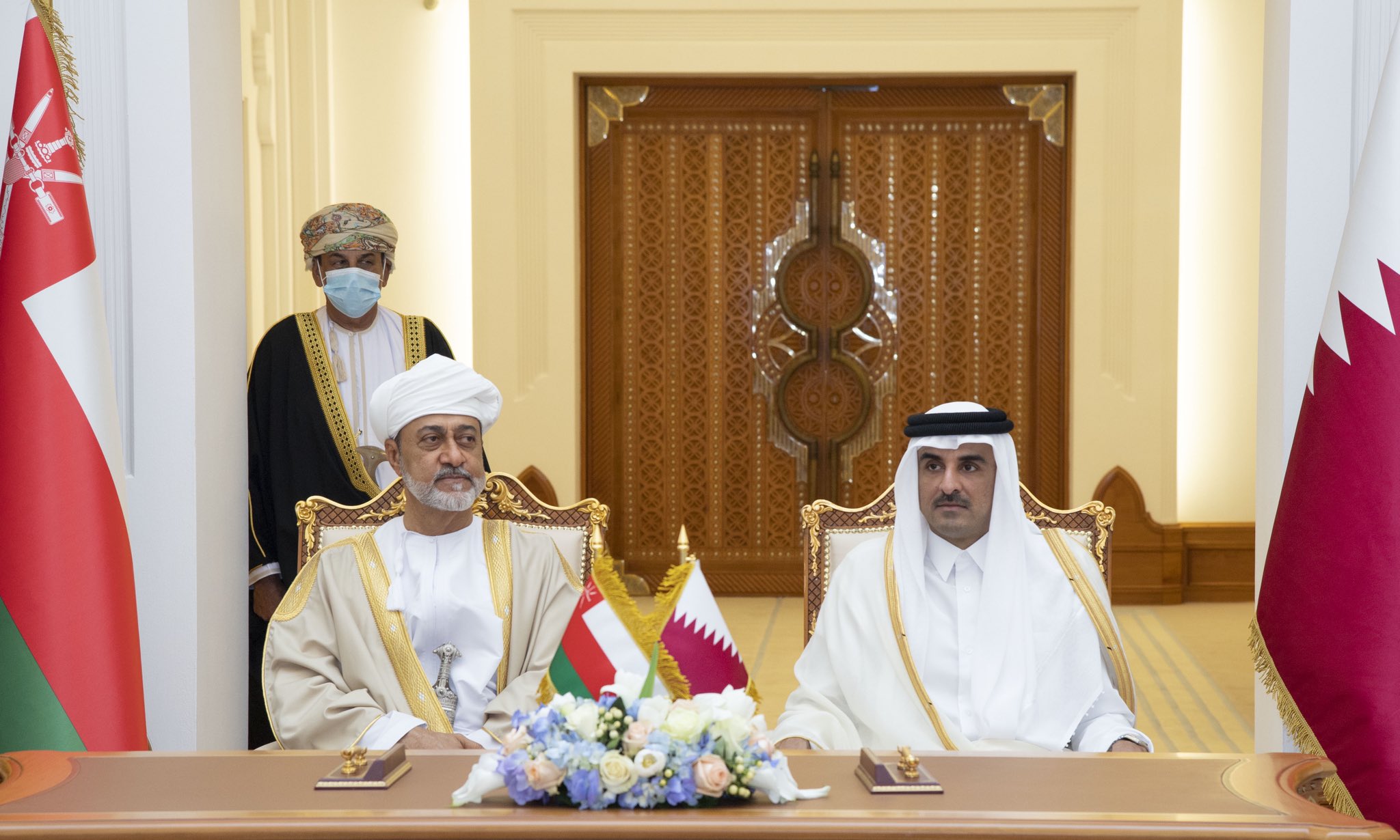 Amir, the Sultan of Oman Witness Signing of Agreements