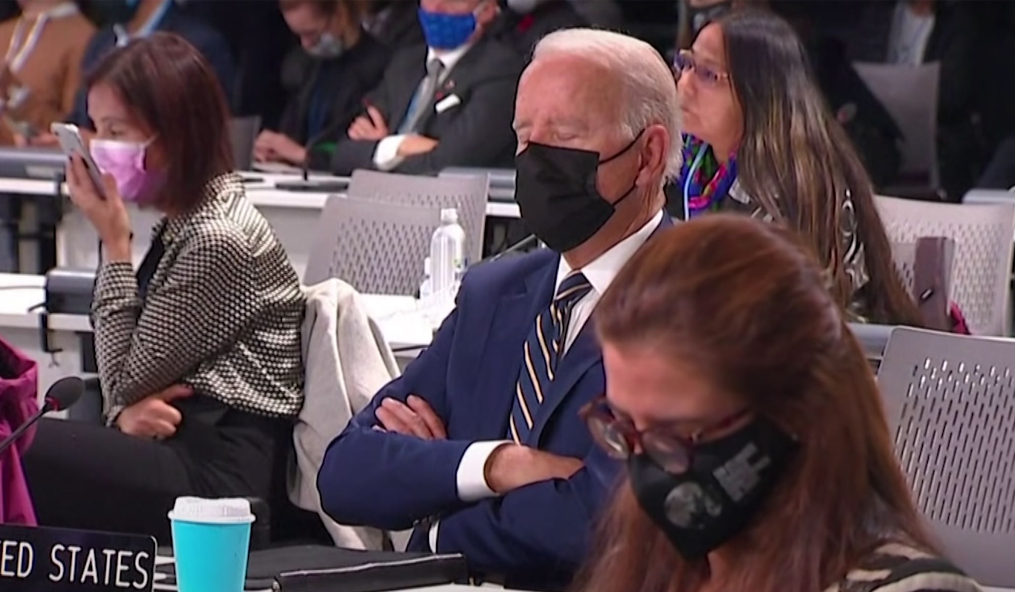 Biden appears to fall asleep during climate speech