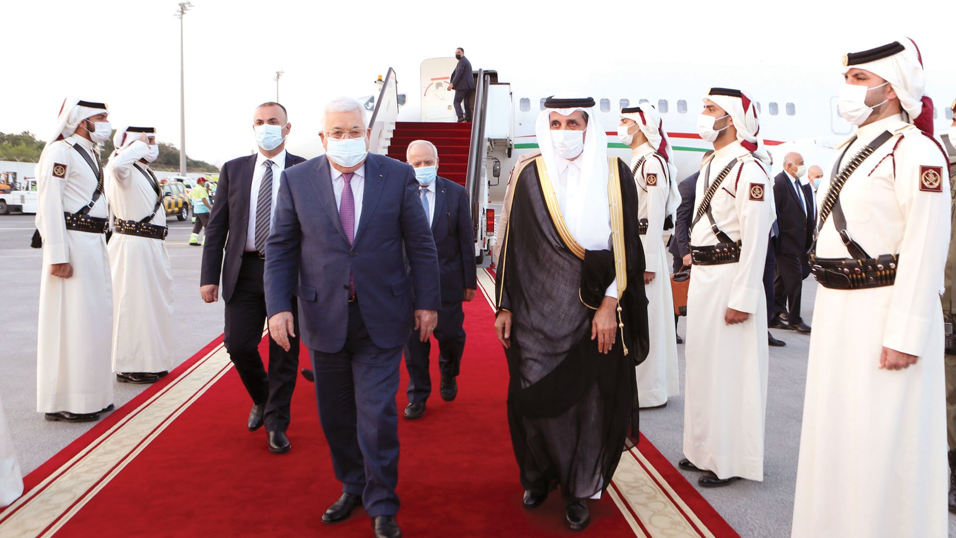 The Palestinian President Arrives in Doha