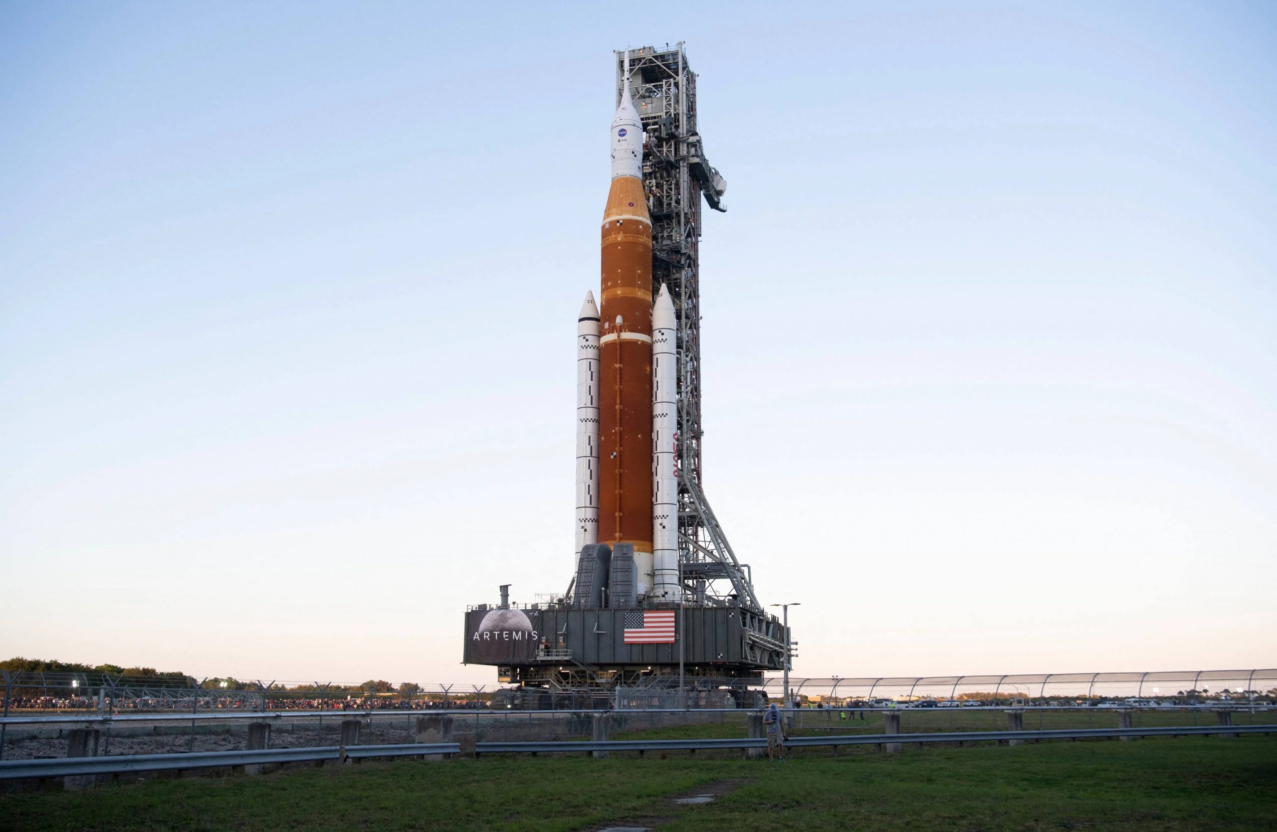 NASA’s Giant Moon Rocket Reaches the Launchpad for the First Time