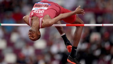 Qatar's Mutaz Barshim won second place in the Lausanne Athletics Meeting