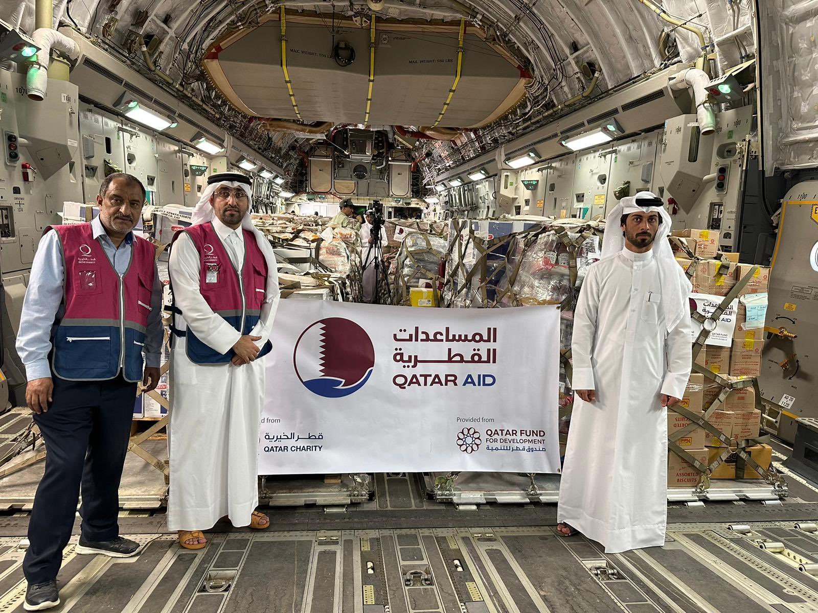 Upon HH the Amir's Directives .. Assistance Air Bridge from Qatar to Sudan