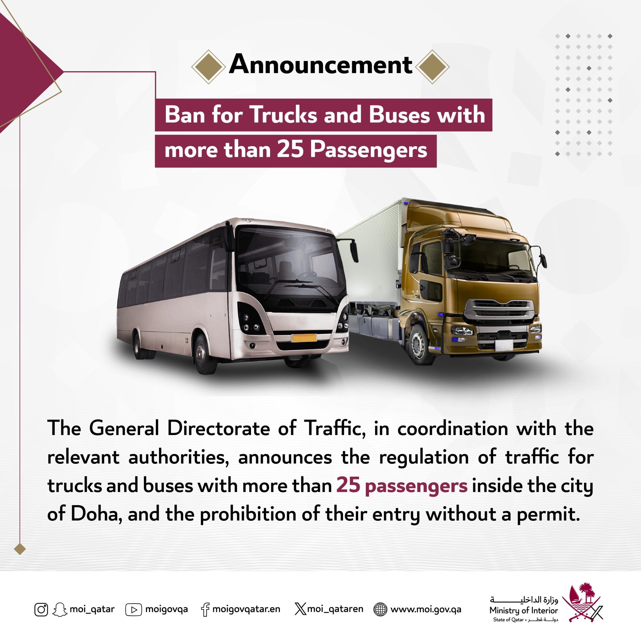 New Doha Traffic Rules for Trucks and Buses