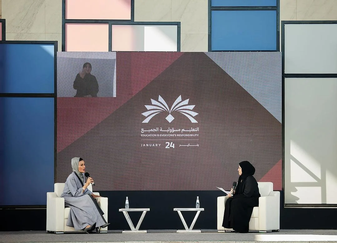 Her Highness Participates in Panel Marking International Day of Education