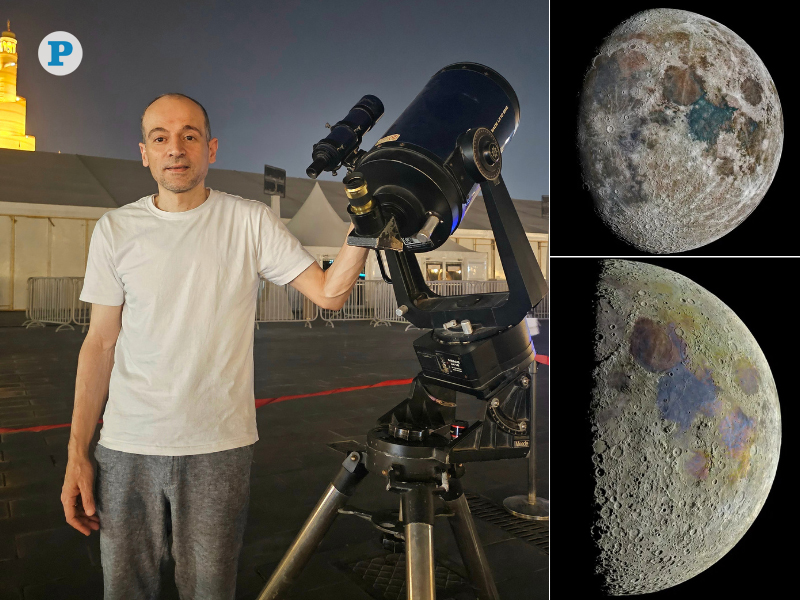 Stargazing at Souq Waqif: A Close-Up View of the Moon and Planets