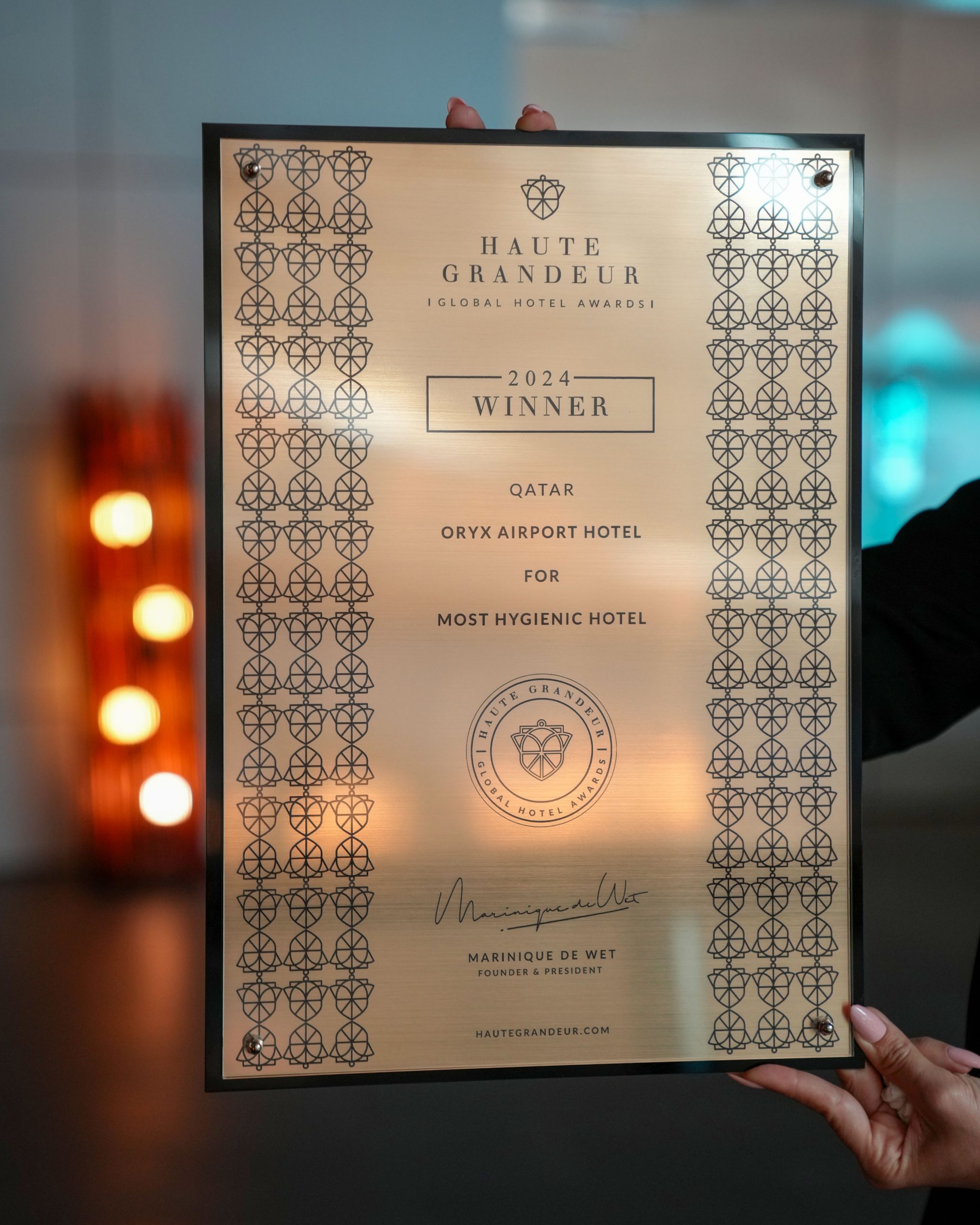 HIA’s Oryx Airport Hotel Received Five Accolades by Haute Grandeur Hotel Awards